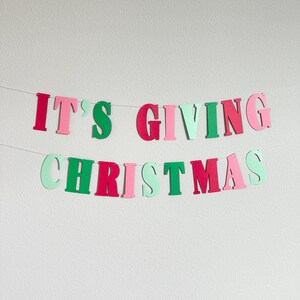 It&#39;s Giving Christmas Banner, Holiday Party Decor