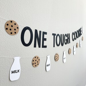 Milk & Cookies 1st Birthday Decorations - He Is One Tough Cookie Banner & Balloon Set