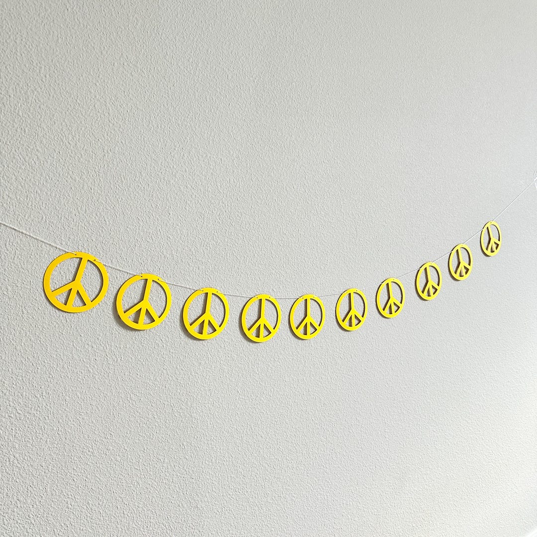 Peace Sign Party Peace Sign Garland, Peace Sign Banner, Dazed & Engaged, Retro ...