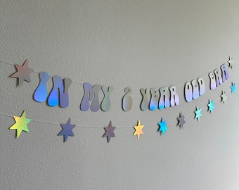 In My 2 Year Old Era, 2nd Birthday Party Decorations, 2nd Birthday Theme Ideas, Holographic 2nd Birthday Banner, In My 2 Year Old Era Banner