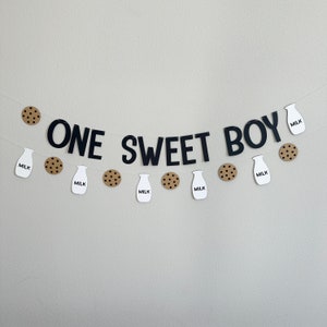 One Sweet Boy, One Sweet Boy Banner, Cookie Party Decorations, Cookies and Milk Decorations, Custom Cookie Banner, Cookie Decorations
