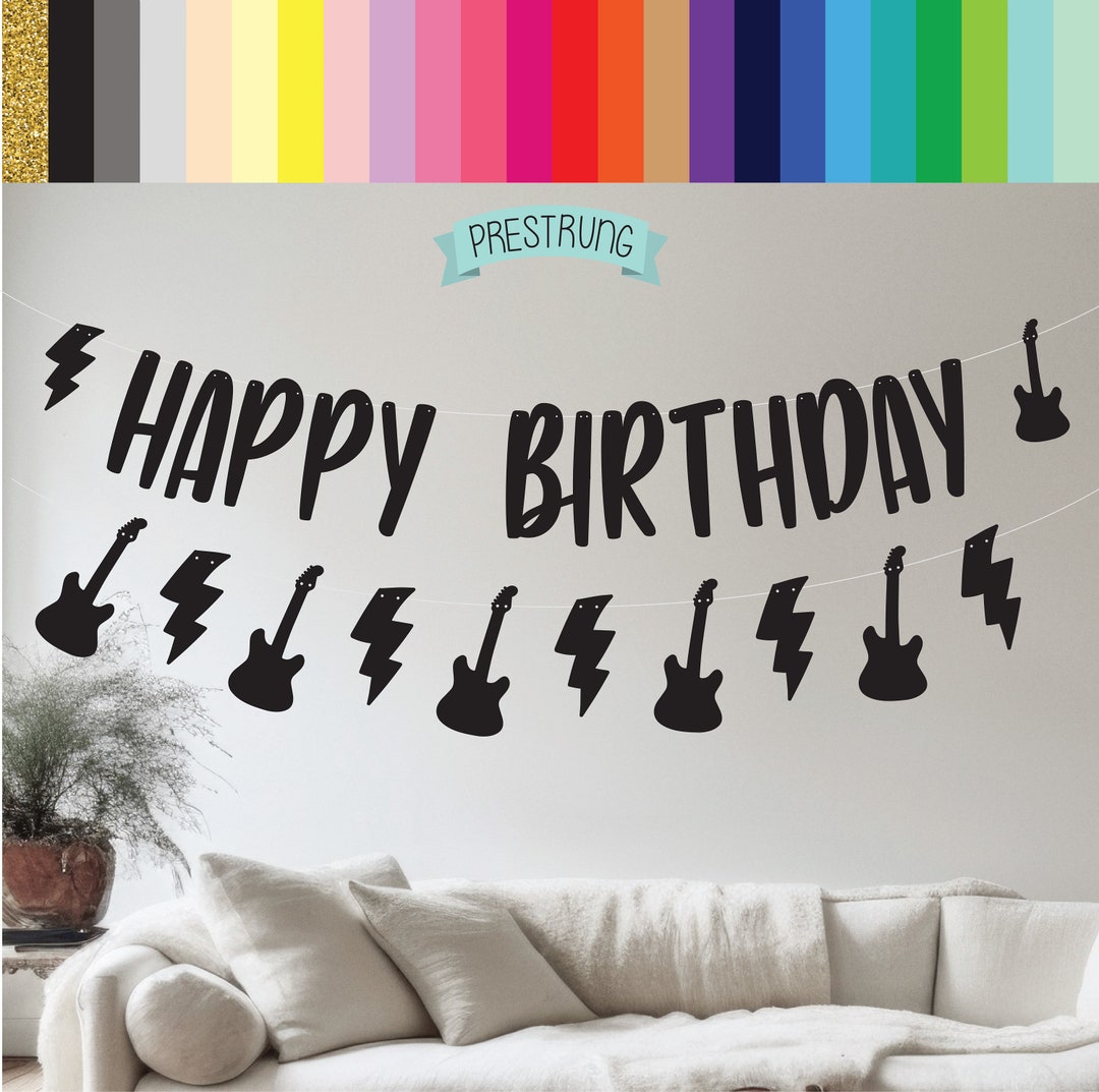 Rock Birthday Banner, Rock and Roll Birthday, Rock Decorations, Rock N ...