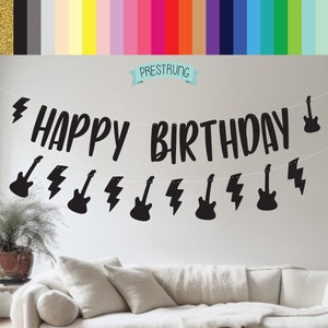 Rock Birthday Banner, Rock and Roll Birthday, Rock Decorations, Rock N Roll Decorations, Rock n' Roll Theme, Custom Rock Banner, Music Party