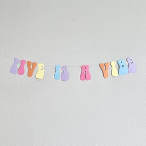 Five Is A Vibe, 5th Birthday Party Banner, Five Is A Vibe Banner, Rainbow 5 Is A Vibe Decorations, 5th Birthday Decorations, 5th Birthday