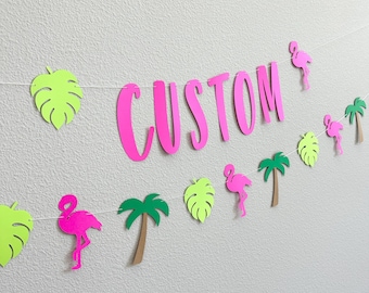 Custom Tropical Banner, Tropical Decorations, Tropical Themed Decorations, Summertime Decorations, Tropical Banner