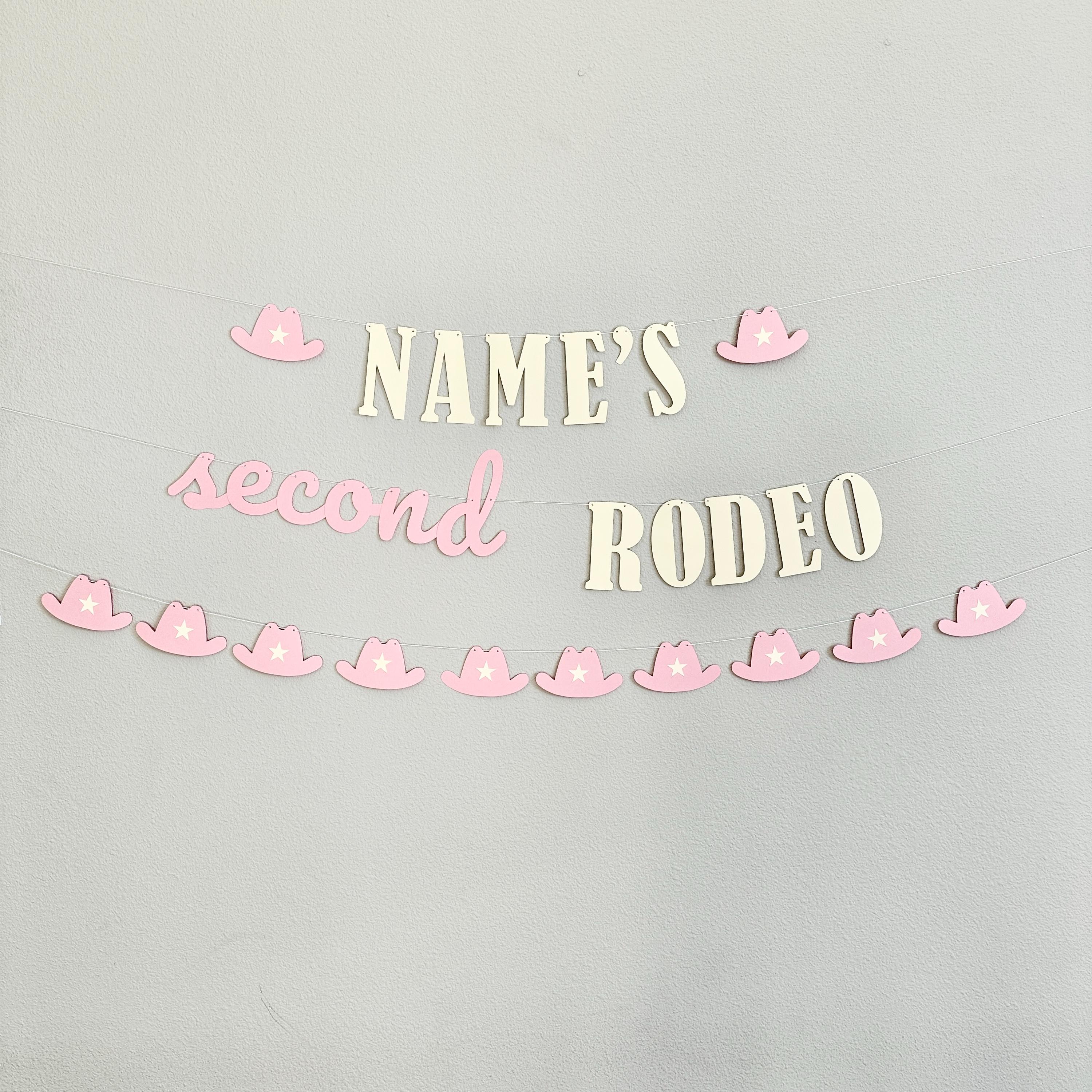 Second Rodeo Saying Name's Second Rodeo, 2nd Rodeo Banner, Cowgirl Themed 2nd Birthday ...