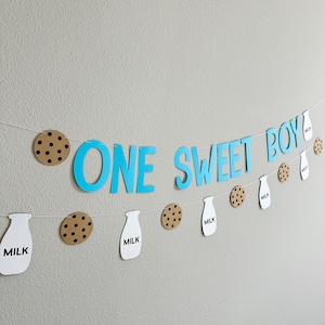 One Sweet Boy, One Sweet Boy Banner, Cookie Party Decorations, Cookies and Milk Decorations, Custom Cookie Banner, Cookie Decorations