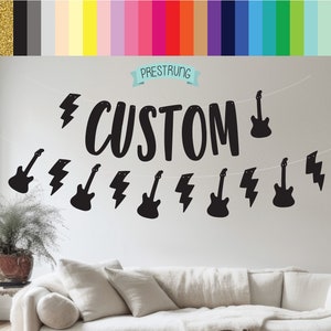 Custom Rock Banner, Rock and Roll Theme, Rock Birthday, Music Birthday, Rock Themed Birthday, Rock N Roll Birthday Party, Rock Banner