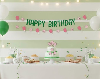 Pickleball Birthday Banner, Pickleball Themed Happy Birthday Decorations, Pickleball Themed Birthday Party