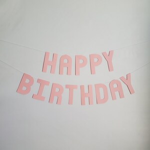 Light Pink Happy Birthday Banner, Light Pink Birthday Banner, Baby Pink Banner, Custom Light Pink Banner, Light Pink Party Decorations