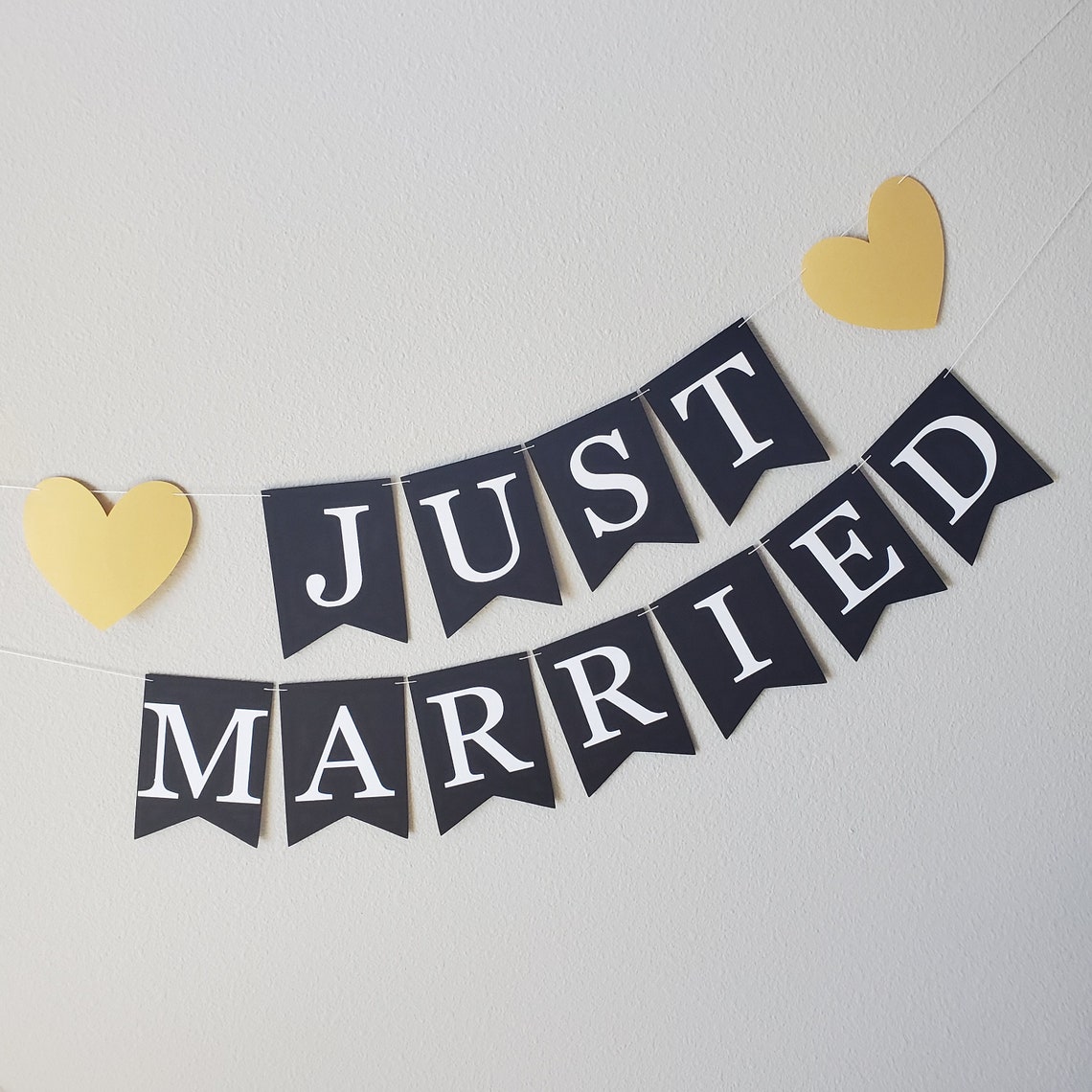 Just Married Just Married Banner Custom Wedding Banner Etsy