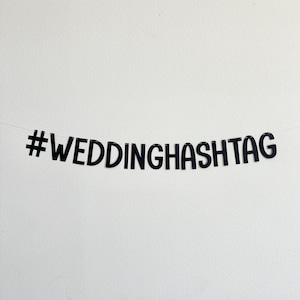 Wedding Hashtag Banner, #Wedding Hashtag Sign, Custom Hashtag Decorations, Wedding Sign, Couple Wedding Hashtag Decoration