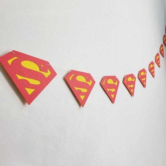 Superman Garland Superman Banner Superman Party Decorations Etsy