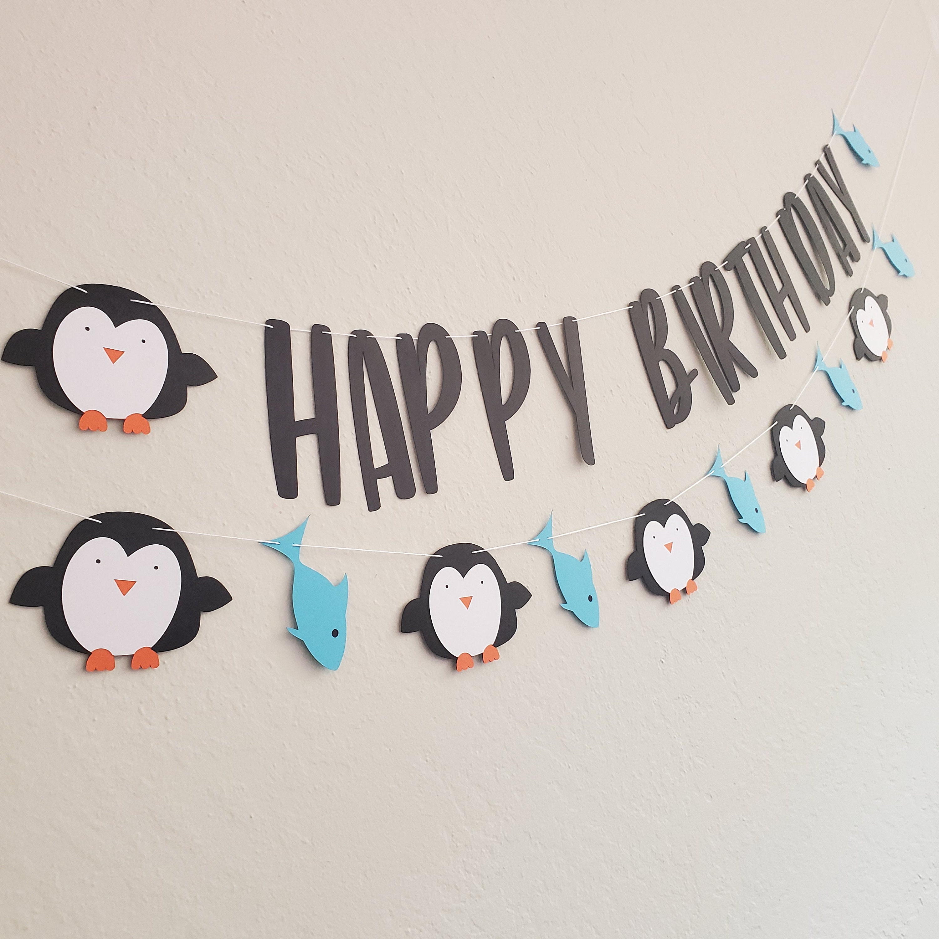Penguin Banner Penguin Birthday Banner Penguin Garland - Etsy UK