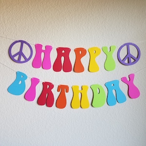 70's Birthday Banner, Groovy Banner, Custom 70's Banner. Custom Groovy Banner, 1970's Themed Banner, Custom banner, Hippy Banner