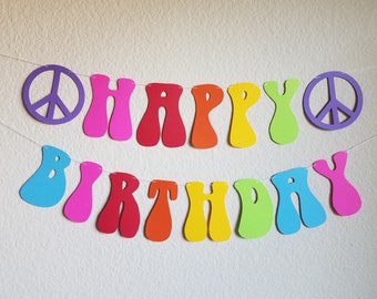 70&#39;s Birthday Banner, Groovy Banner, Custom 70&#39;s Banner. Custom Groovy Banner, 1970&#39;s Themed Banner, Custom banner, Hippy Banner