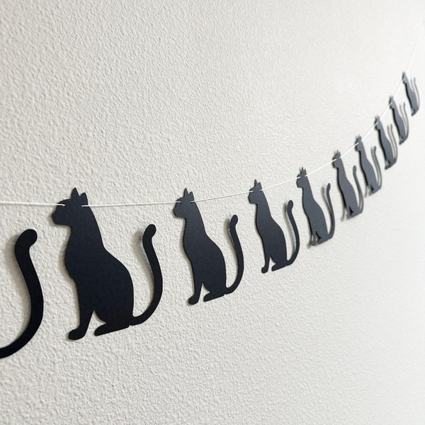 Banner de gato, guirlanda de gato, decorações de gato, festa temática de gato, senhora de gato louco, banner de gatinho, festa de gatinho, festa de aniversário de gato, gato preto