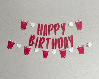 Beer Pong Banner, Beer Pong Garland, Beer Pong Birthday, Beer Pong Decoration, Beer Pong Birthday Decor, Summer Banner, Beer Pong Decoration