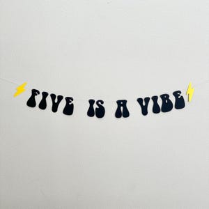 Five Is A Vibe, 5th Birthday Party Banner, Five Is A Vibe Banner, 5 Is A Vibe Decorations, 5th Birthday Decorations, 5th Birthday