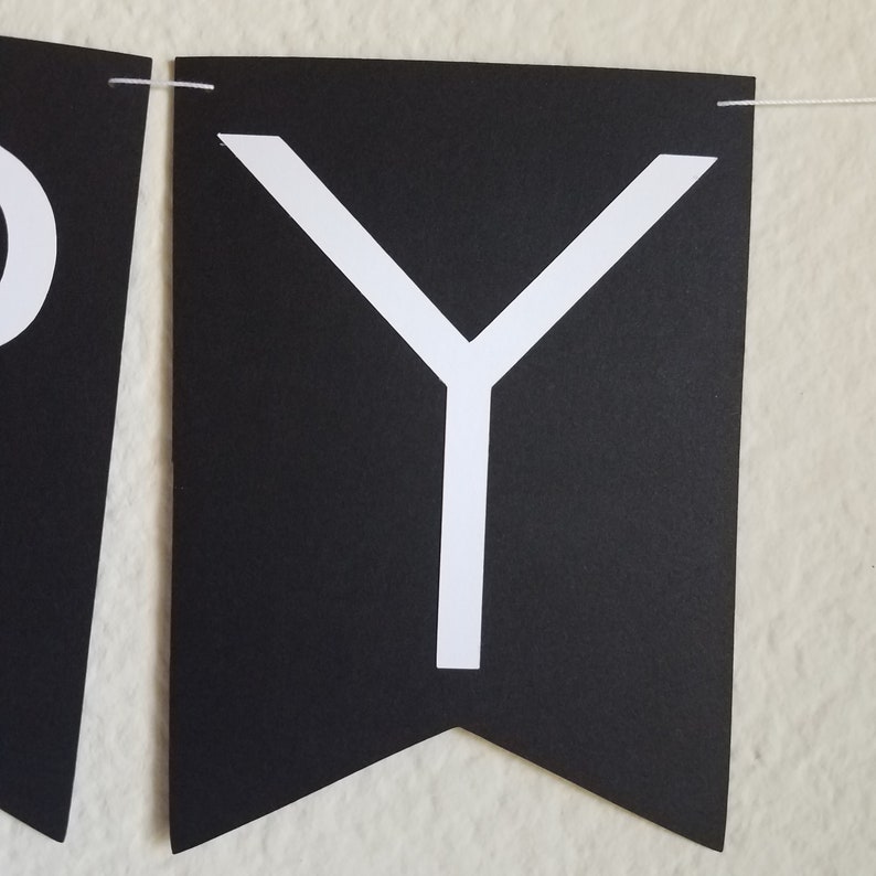 Bannière Joyeux Anniversaire Thème Espace Galaxy - Décorations De Fête Sans Bricolage, 3m De Corde - Noir Et Blanc