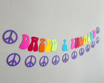 Dazed & Engaged, Dazed and Engaged Banner, Custom 70s Banner, Retro Bachelorette Party Banner, Hippie Bachelorette Party Decorations