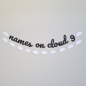 Names On Cloud 9, I'm On Cloud 9, I'm On Cloud 9 Banner, Custom Cloud 9 Banner, Personalized I'm On Cloud 9 Banner