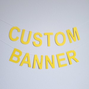 Banner personalizado, banner amarillo personalizado, banner personalizable, banner de hashtag personalizado, signo personalizado, banner de cumpleaños personalizado