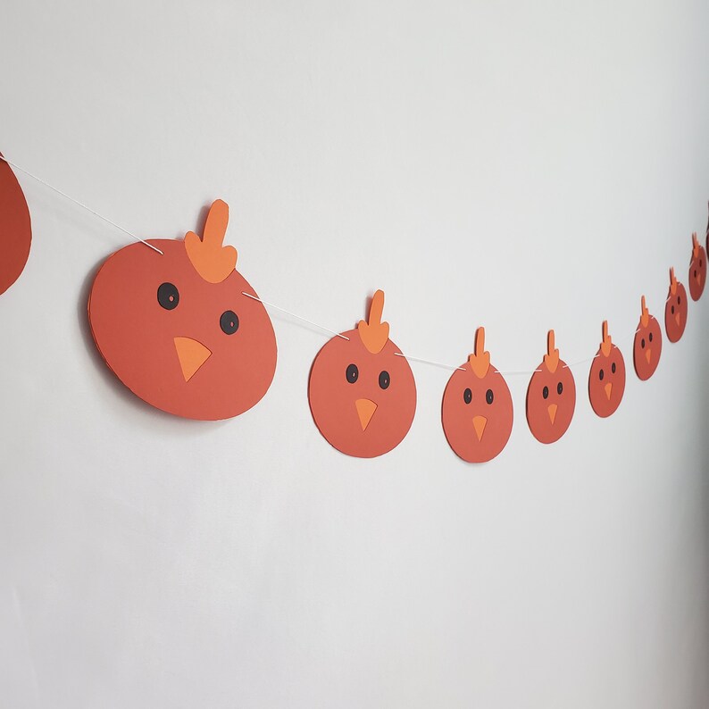 Chicken Garland Chicken Banner Chicken Decor Babies Room Etsy