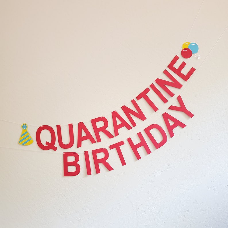 Quarantine Birthday Red Quarantine Banner Quarantine Party Etsy