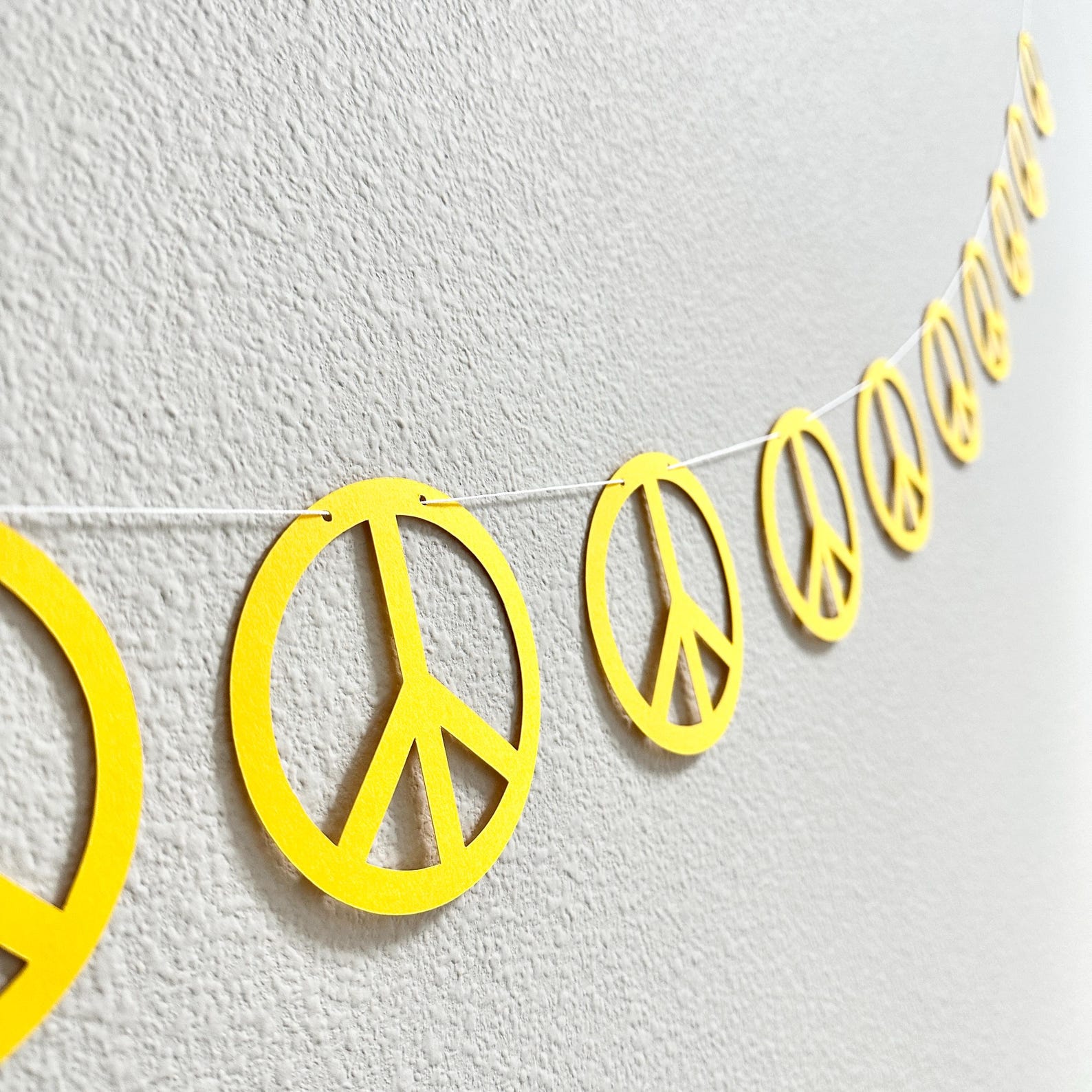 Peace Sign Party Peace Sign Garland, Peace Sign Banner, Dazed & Engaged, Retro ...
