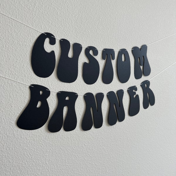 Custom Banner, Custom Retro Banner, Custom Groovy Banner, 70s, Retro Theme, Retro Decorations