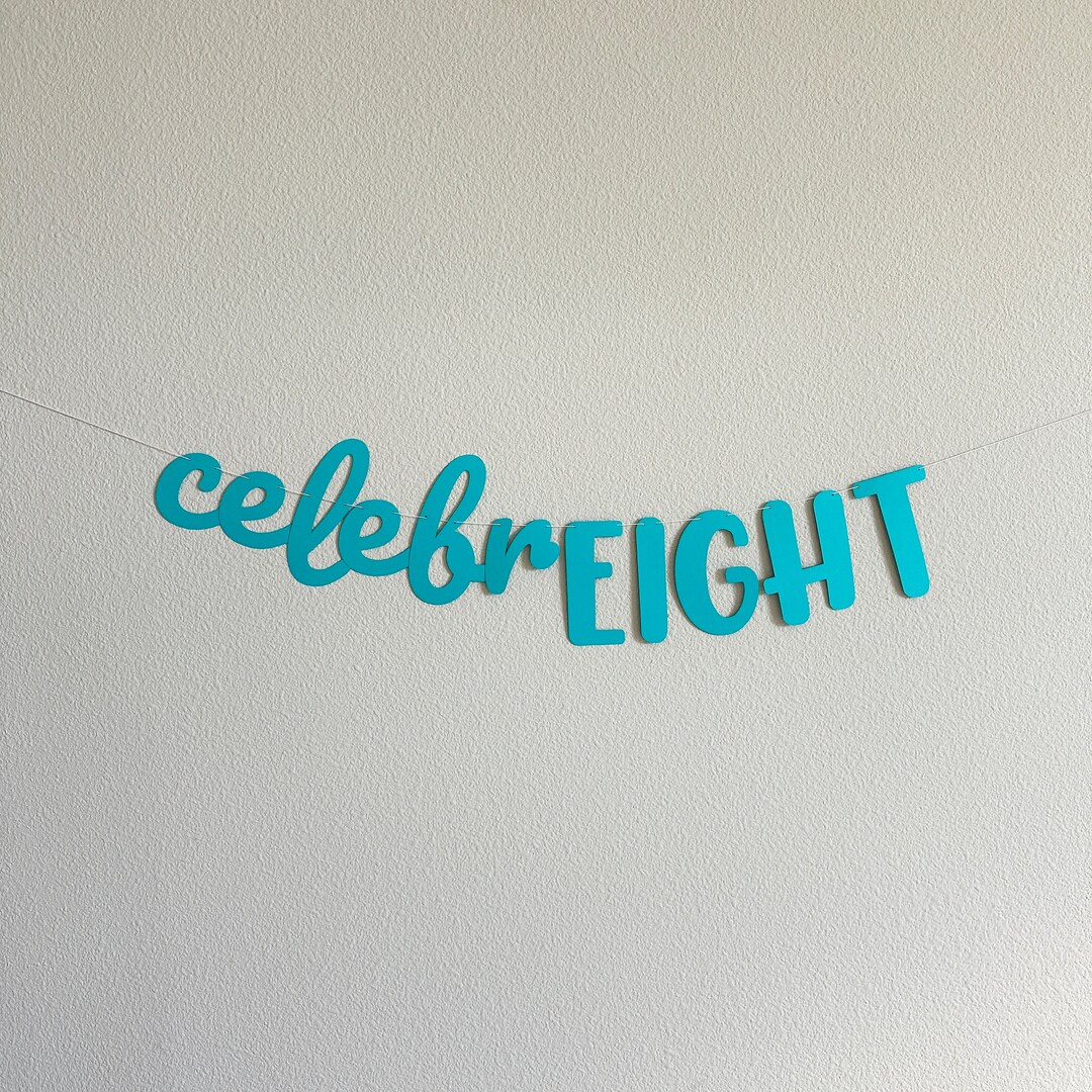 Celebreight, 8th Birthday Banner, Eighth Birthday, 8th Birthday Party ...