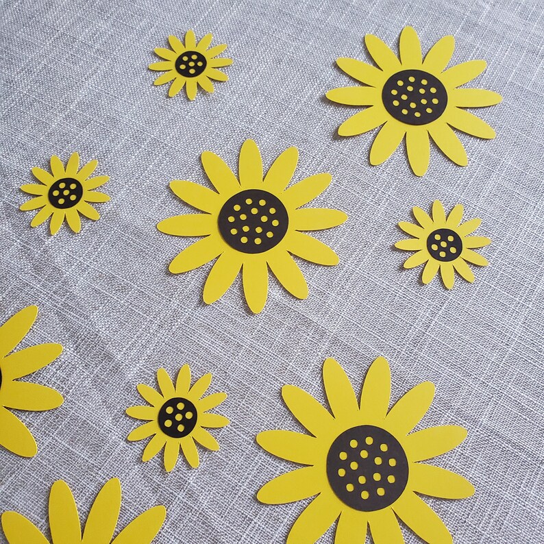 Sunflower Cupcake Toppers Sunflower Party Sunflower Birthday Etsy