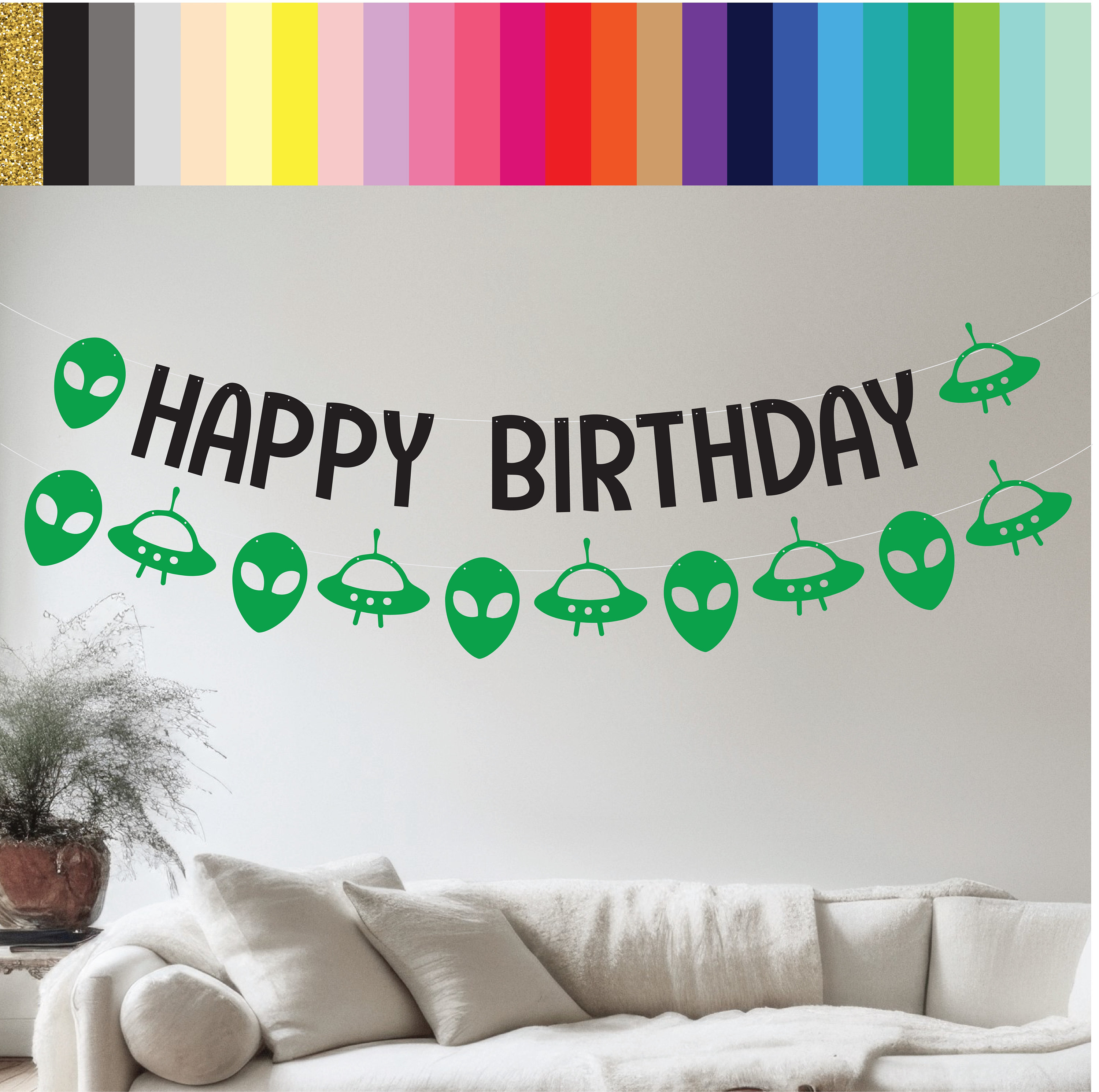 Alien Birthday Banner, Alien Birthday, Alien Decorations, Alien ...