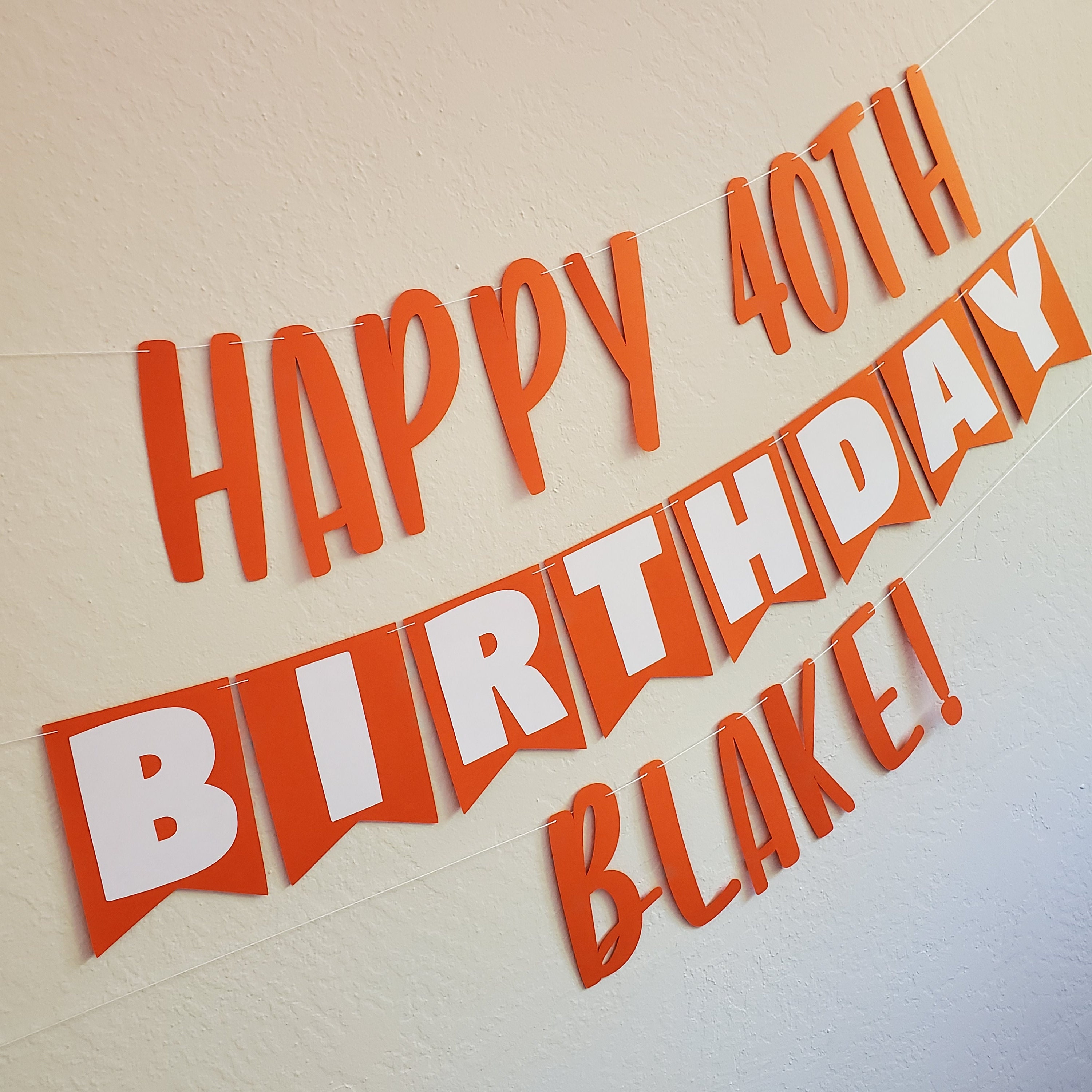 Custom Birthday Banner Orange Birthday Banner Orange and - Etsy