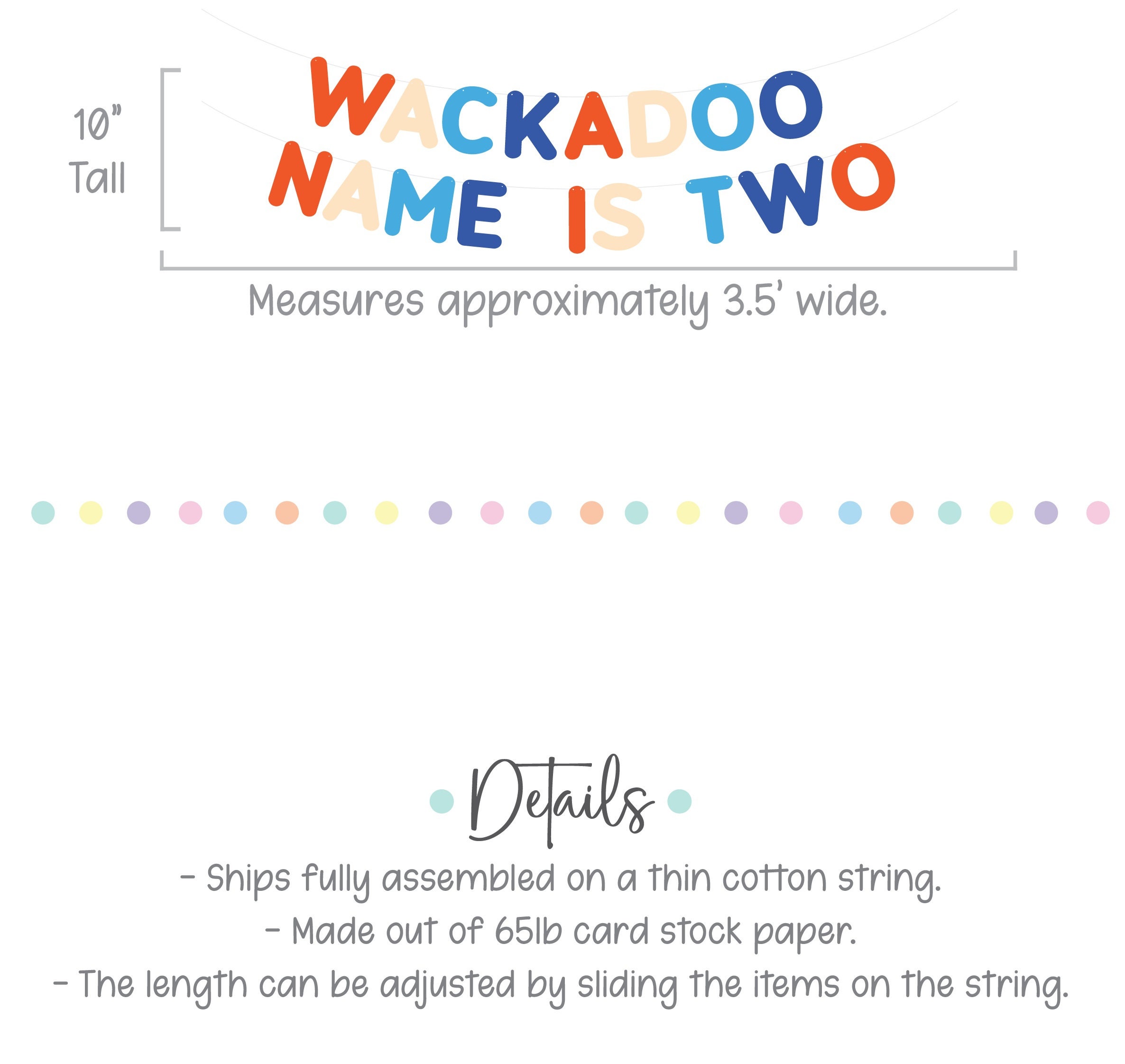 Wackadoo I'm Two Banner – Bluey Inspired Birthday Decorations