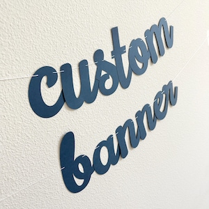 Custom Banner, Banner, Custom Navy Blue Banner, Custom Cursive Banner, Cursive Banner, Custom Hashtag, Cursive Birthday Banner