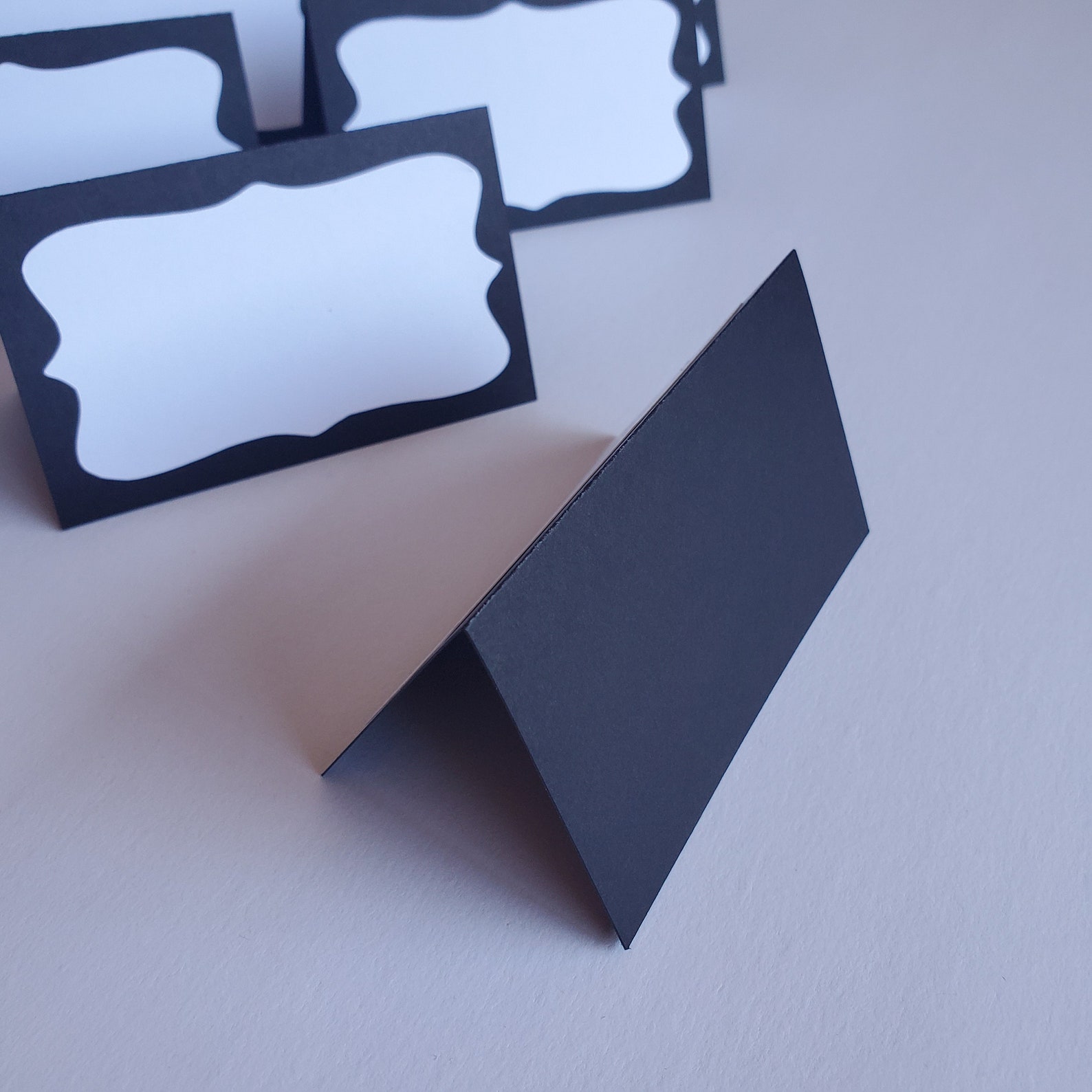 Place Cards Black Place Cards Black and White Place Cards | Etsy