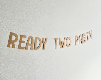 Ready Two Party Banner, 2nd Birthday Party Decorations, 2nd Birthday Theme Ideas, Second Birthday Party Banner, 2nd Birthday