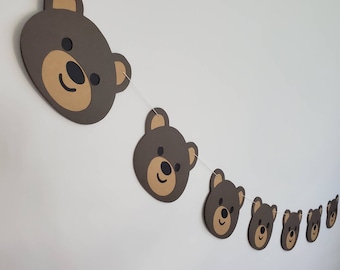 Bear Garland, Bear Banner, Bear Decor, Cute Bear Decorations, Babies Room Bear, Bear Birthday Party Decorations
