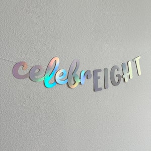 Celebreight, 8th Birthday Banner, Eighth Birthday, 8th Birthday Party ...