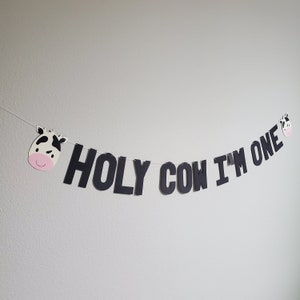 Holy Cow I'm One, Cow Garland, Cow Banner, Cow Decor, Babies Room Cow, Cow Birthday Party Decorations, Cow Themed Party