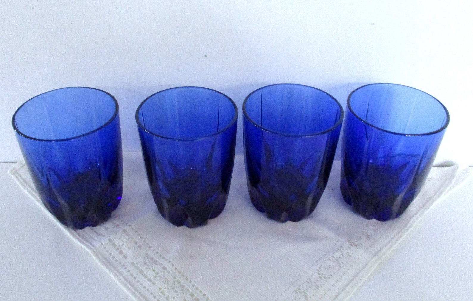 Vintage Cobalt Blue Drinking Glasses 4 Tumblerbeverages - Etsy