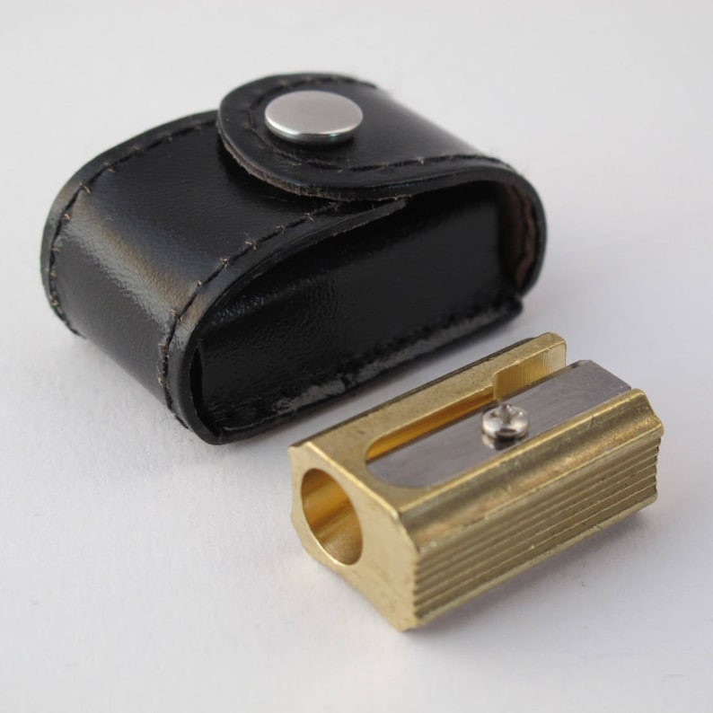 DUX EXPLORER Solid Brass Pencil Sharpener With 3 Spare Blades. Etsy