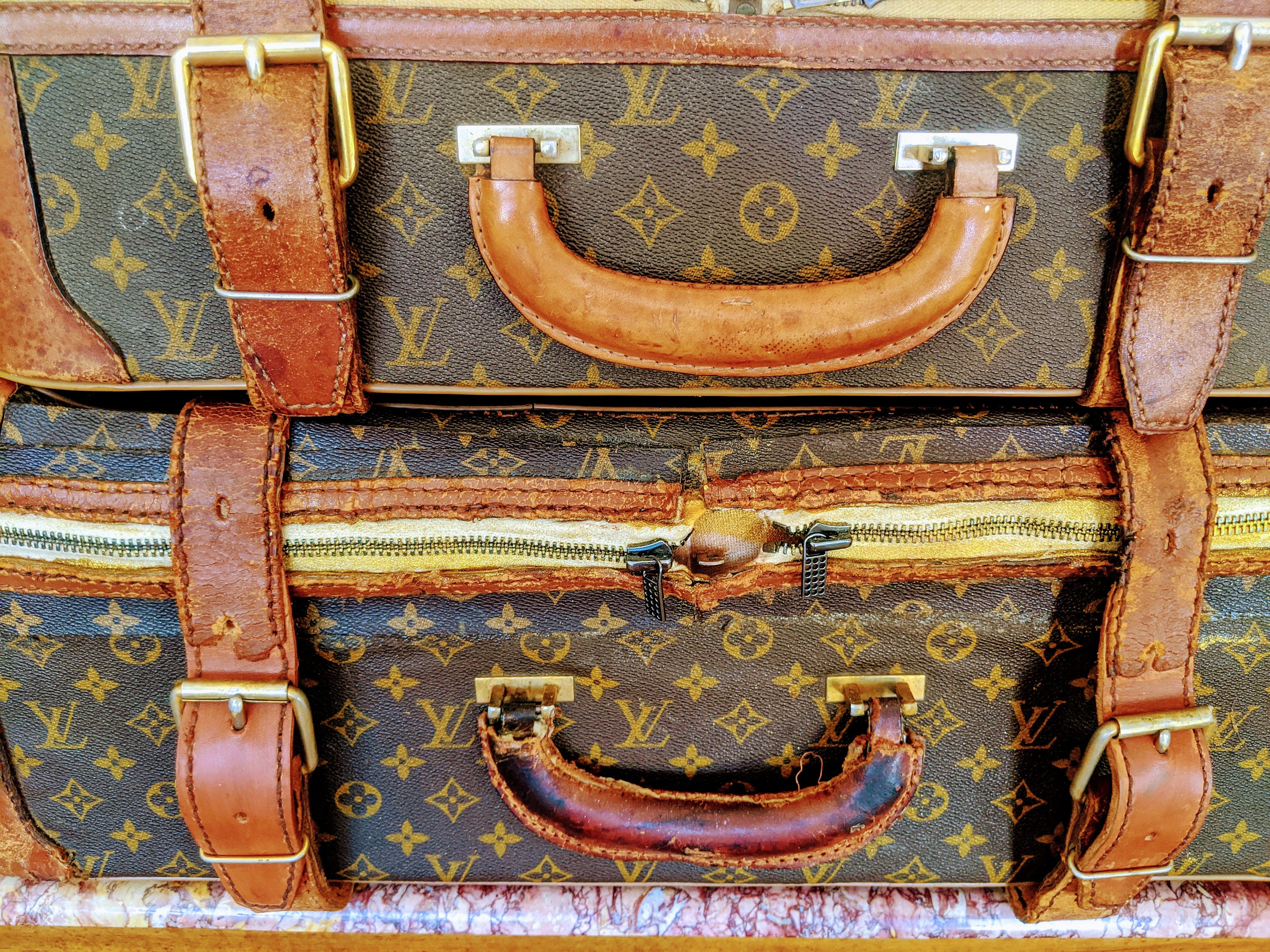 1960s Authentic Louis Vuitton Luggage Pieces - a Pair