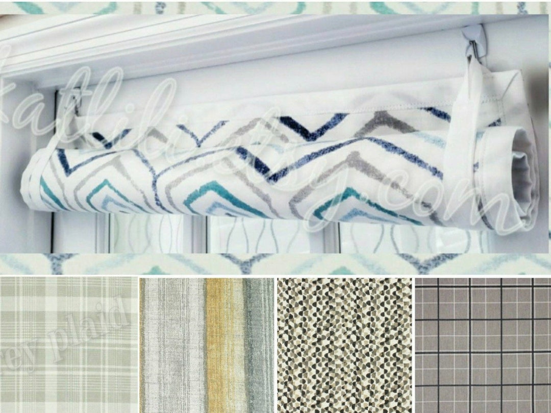 GABY Solid Roll-Up Lined French Door Curtain – 100% Privacy, 26W X 75L, Faux Silk - View #2