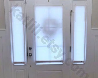 Cortinas enrollables para puertas - Cubiertas para puertas francesas - Puertas de cristal - Cortinas a medida - Cortina para puerta - Panel para puerta principal - Ventana lateral - Decoración del hogar - Cortinas romanas