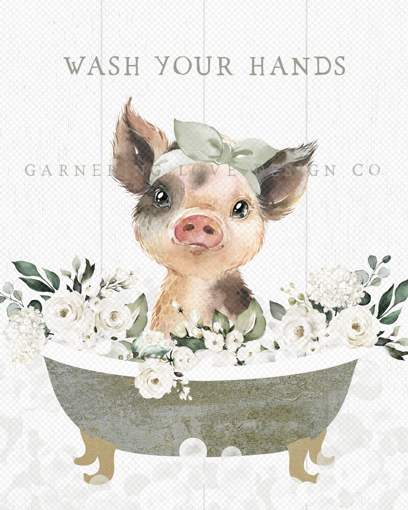 FARMHOUSE BATHROOM PRINTS Rustic Bathroom Art Modern | Etsy