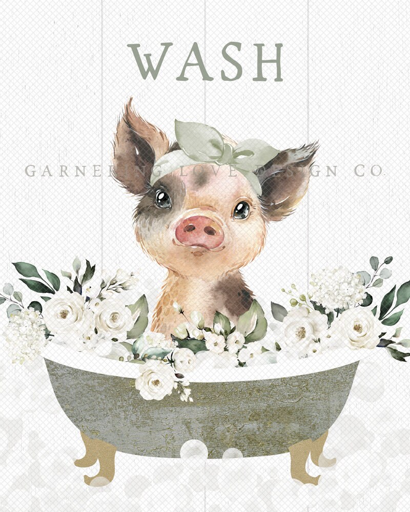 FARMHOUSE BATHROOM PRINTS Rustic Bathroom Art Modern Etsy