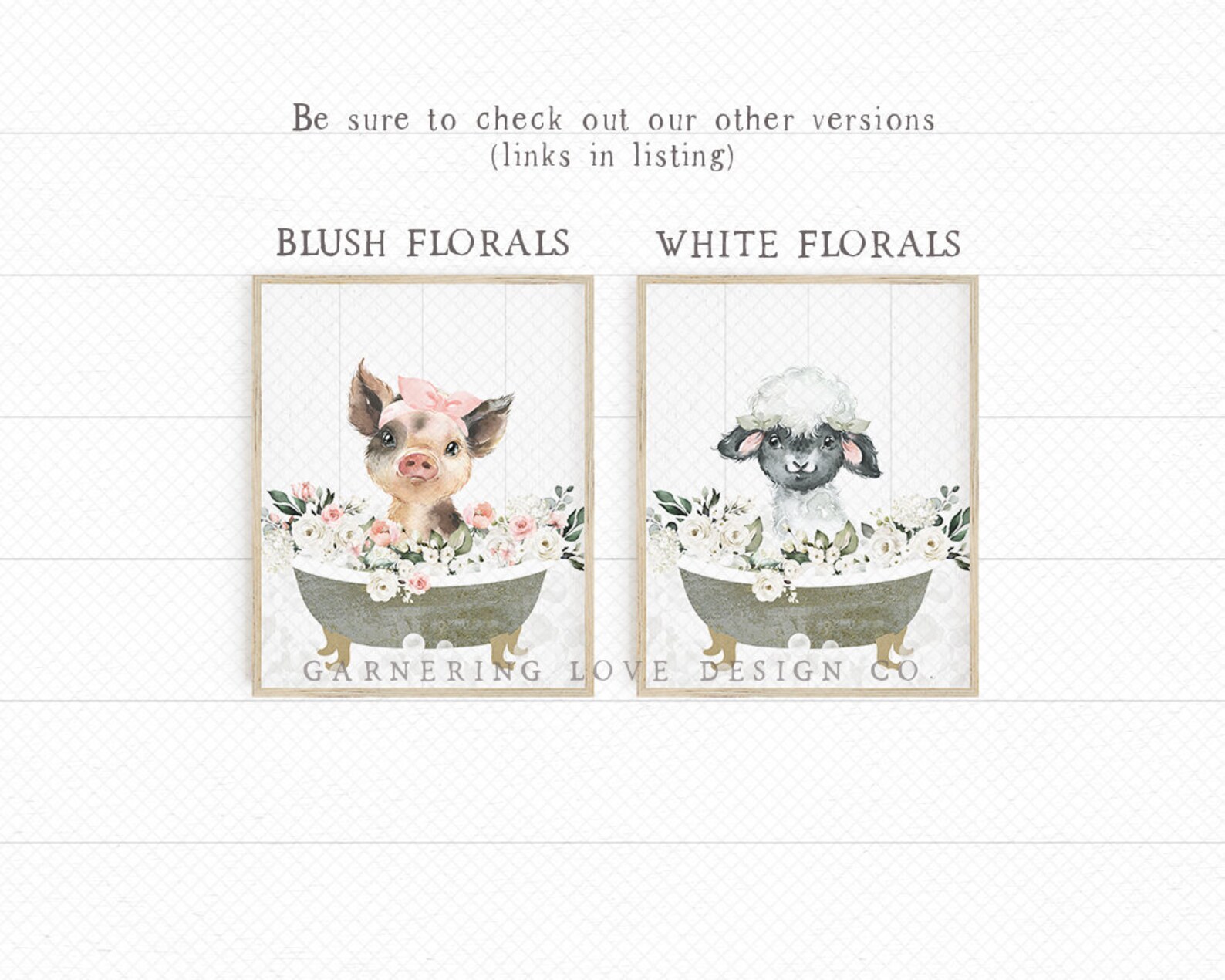 FARMHOUSE BATHROOM PRINTS Rustic Bathroom Art Modern | Etsy